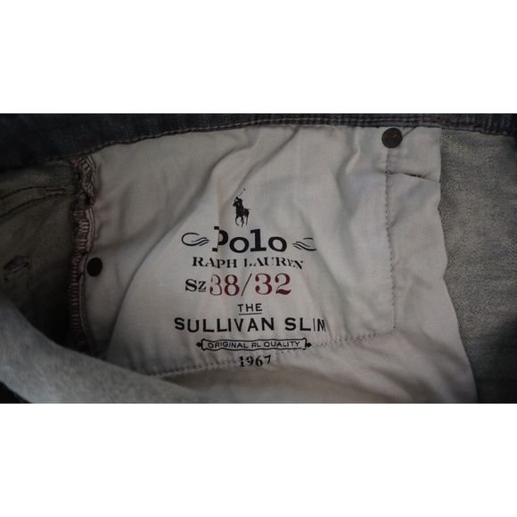 Polo Ralph Lauren Men Sz 38x32 Gray The Sullivan Slim Rope Dyed Jeans $198+ - Picture 9 of 11